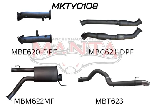 VDJ200 DPF 3IN DUAL WITH CAT & MUFFLER 4IN TAILPIPE