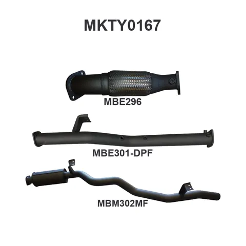 VDJ76 V8 WAGON 3IN WITHOUT CAT REAR MUFFLER DPF