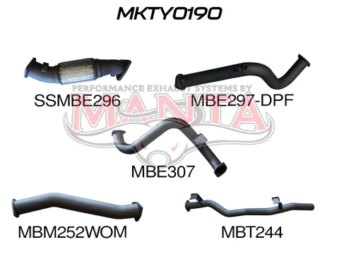 TOYOTA LANDCRUISER VDJ78 V8 TROOPY 3IN TURBO BACK PIPE ONLY, DPF MODEL