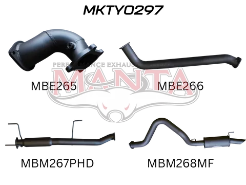 HDJ100 4.2L TD WAGON 3IN CENTRE HOTDOG & REAR MUFFLER