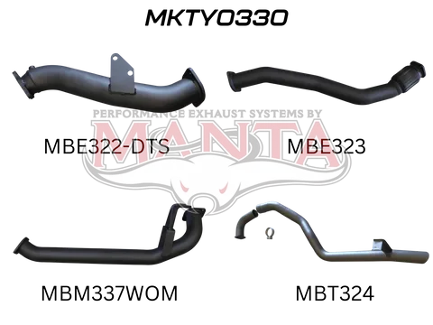 HZJ105 DTS TURBO 3IN TURBO BACK WITHOUT MUFFLER