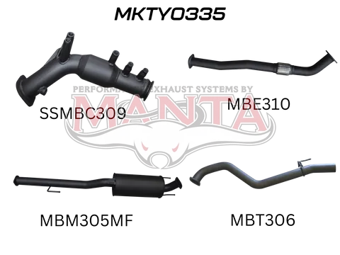 HILUX GUN125R 2.4L TURBO BACK 3IN MUFFLER WITH CAT