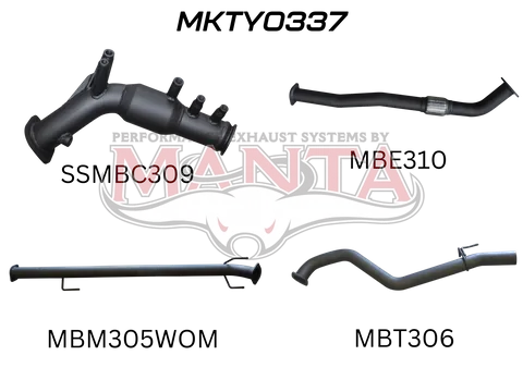 HILUX GUN125R 2.4L TURBO BACK 3IN WOM WITH CAT