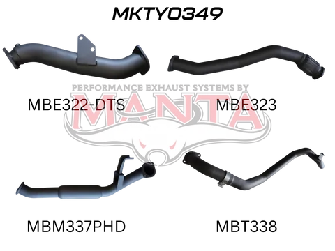 HZJ80 3IN TURBO BACK WITH HOTDOG TO SUIT DTS TURBO KIT