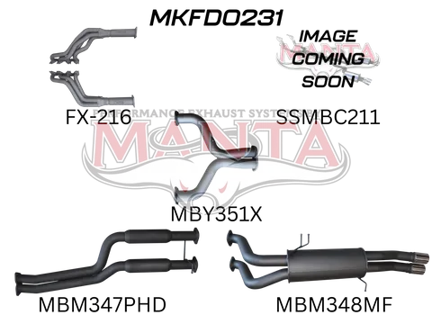 FG 5.0L V8 Ute 2.5in Dual With Extractors Hotdog/Muffler