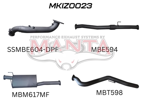 DMAX 2020 ON 3.0L TURBO BACK WITHOUT CAT & WITH MUFFLER