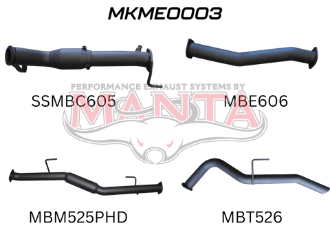 Mercedes X-Class 2.3L 3in Turbo Back Exhaust System With Cat & Hotdog